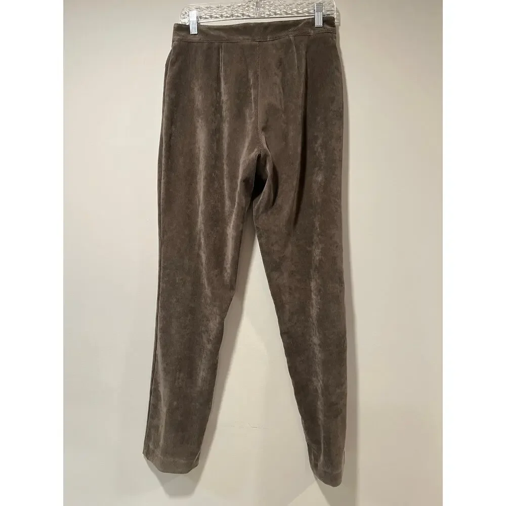 Robert Kitchen Velour Mini Corduroy Pants w Stretch Straight Fit Size 6 JL
